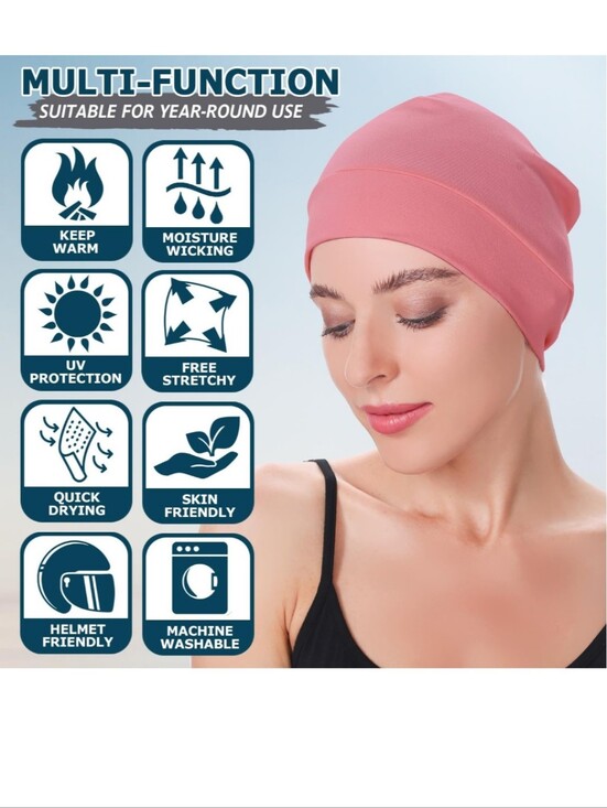 Mixed Floral & Solid Head Covering Bundle - Pink, Blue, Teal, Peach main image 4